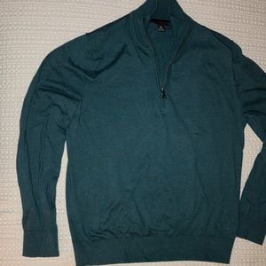 (GUC) Banana Republic Men’s Spruce Green Cotton Cashmere Half Zip Sweater Size M